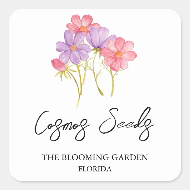 Cosmos Seeds label (Front)