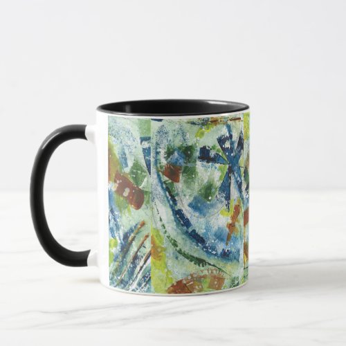 Cosmos series of 4 abstract watercolor paintings mug
