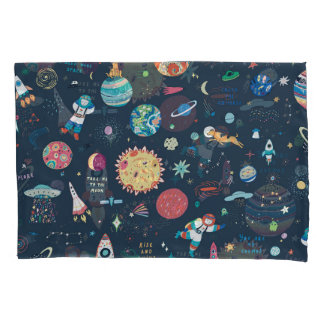Cosmos Space: Hand Drawn Pillow Case