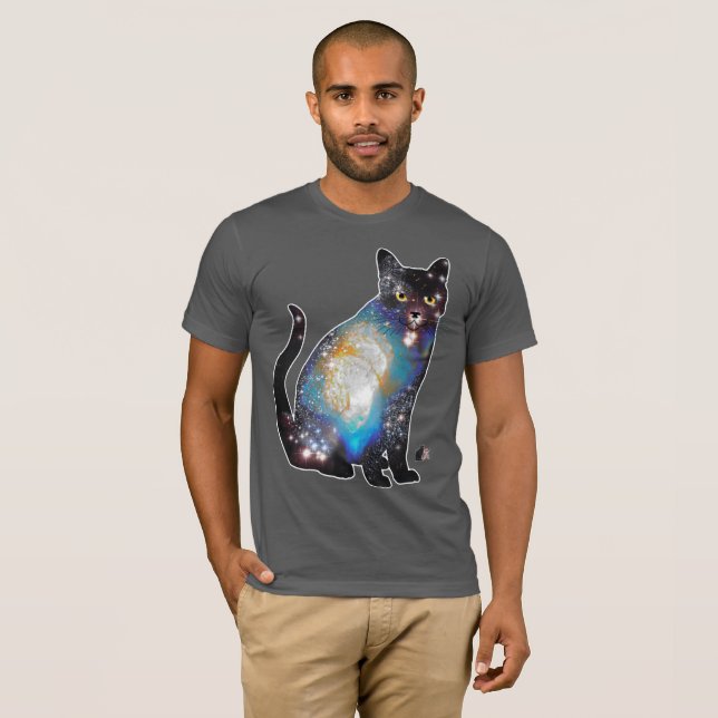 Cosmos Space In Cat T-shirt (Front Full)