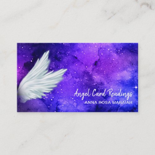  Cosmos Stars Blue Galaxy Angel Wings  Universe Business Card