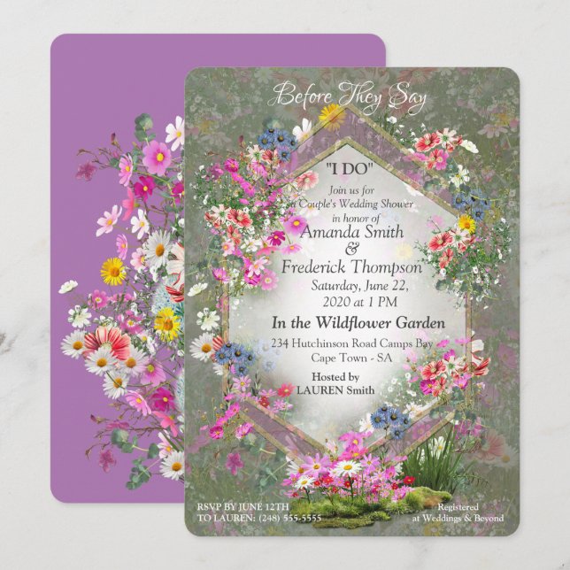 Cosmos Wilderness Wild-Flowers Invitation (Front/Back)