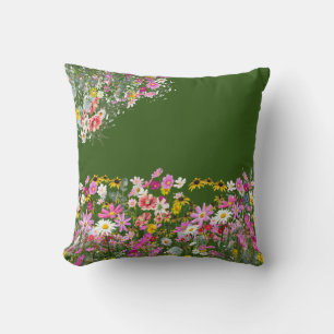 Cosmos Wilderness Wild-Flowers Throw Pillow