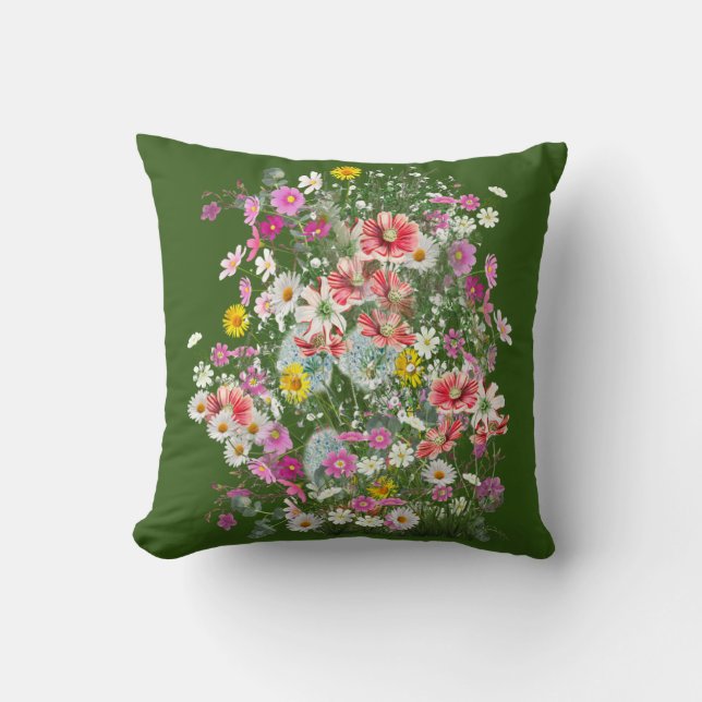 Cosmos Wilderness Wild-Flowers  Throw Pillow (Front)