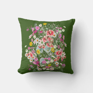 Cosmos Wilderness Wild-Flowers Throw Pillow