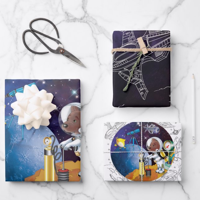 cosmos wrapping paper sheets (Front)