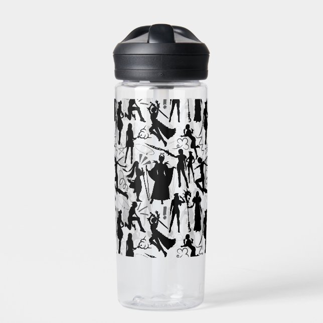 Cosplay Anime actions pattern.w No BG Water Bottle (Front)