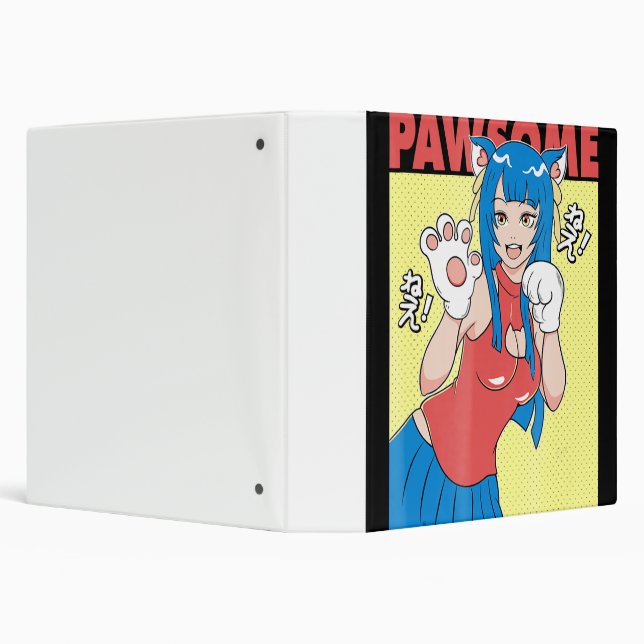 Cosplay | Anime Girl Cute Waifu Neko Cosplay Gift 3 Ring Binder (Background)