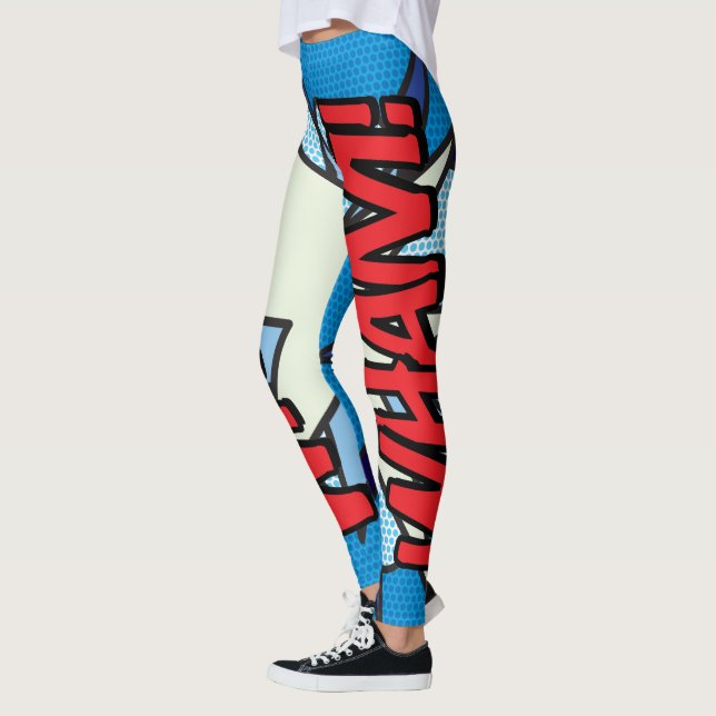 Cosplay Comic Book Pop Art WHAM Leggings (Left)