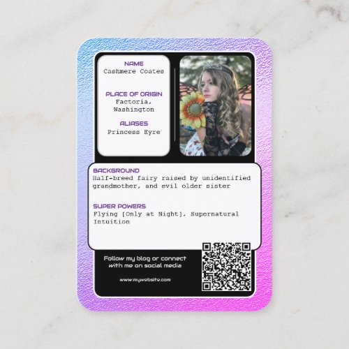 Cosplay Custom Trading Cards Metallic  QR Code 