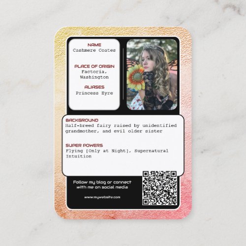 Cosplay Custom Trading Cards Metallic  QR Code 