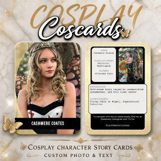 Cosplay Foil Effect Character Story Photo Cards