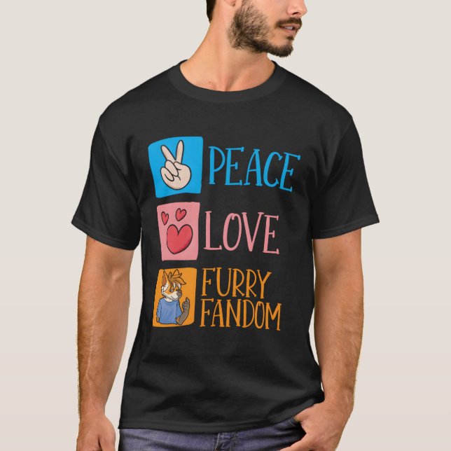 Cosplay He Furries Fursona Furry Fandom T-Shirt (Front)