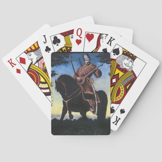 Cossack bandurist, 1890 poker cards (Back)
