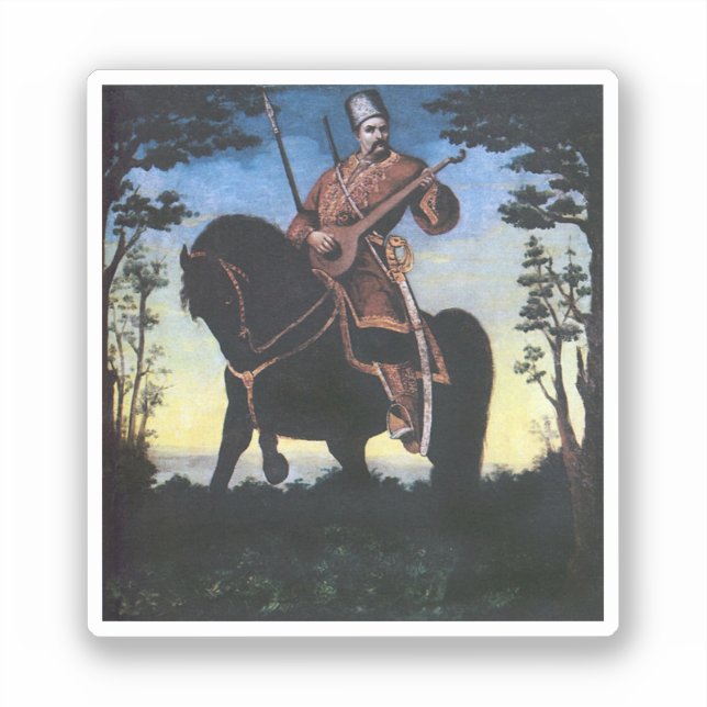 Cossack bandurist, 1890 sticker (Front)