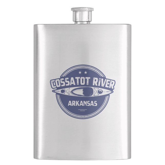 Cossatot River Arkansas Kayaking Flask (Front)
