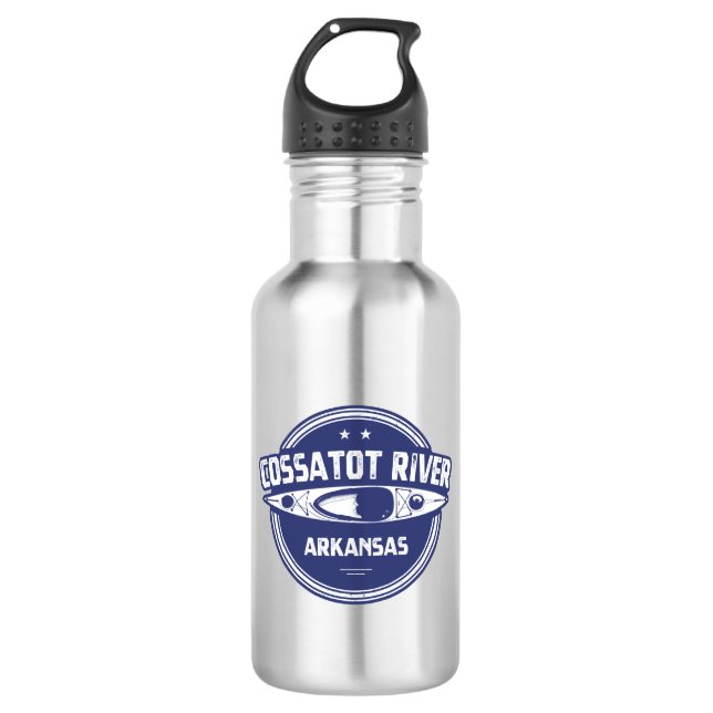 Cossatot River Arkansas Kayaking Stainless Steel Water Bottle (Front)