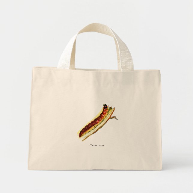 Cossus cossus caterpillar mini tote bag (Front)