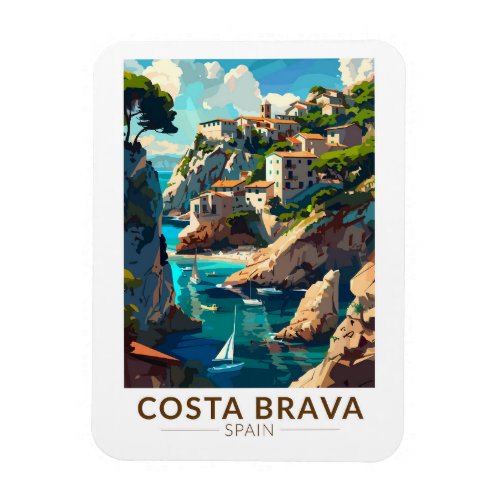 Costa Brava Spain Catalonia Travel Art Vintage Magnet