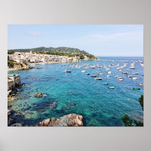 Costa Brava Spain Scenic Blue Ocean Travel Photo Poster
