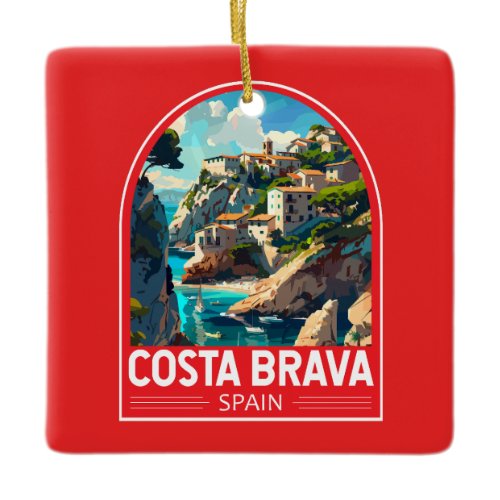 Costa Brava Spain Travel Art Vintage Ceramic Ornament
