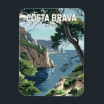 Costa Brava Spain Travel Art Vintage Magnet<br><div class="desc">Costa Brava retro vector travel design. The Costa Brava is a coastal region of Catalonia in northeastern Spain.</div>