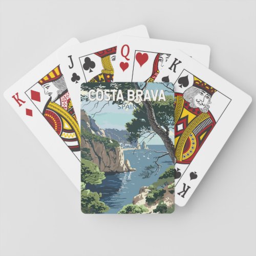 Costa Brava Spain Travel Art Vintage Poker Cards
