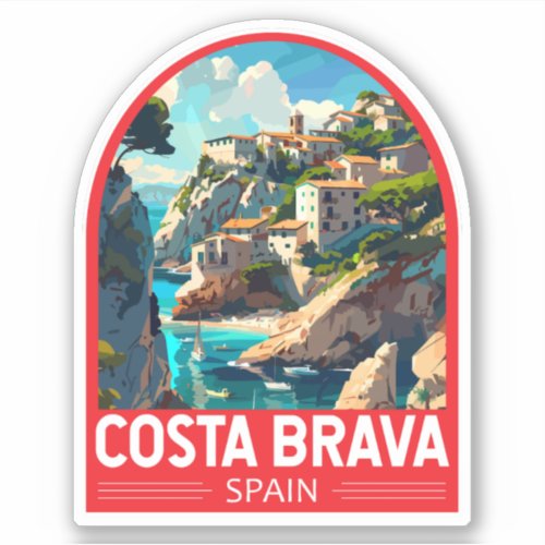 Costa Brava Spain Travel Art Vintage Sticker