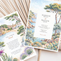 Costa Brava Spain Watercolor Destination Wedding