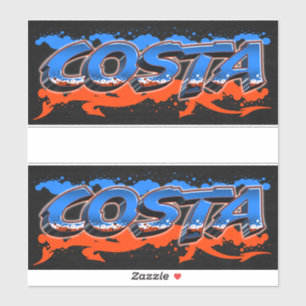 Costa First Name Name Graffiti Decal Sticker
