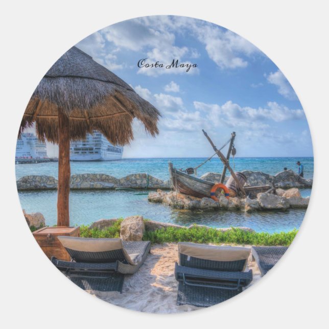 Costa Maya, Mexico  Classic Round Sticker (Front)