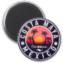 Costa Maya Mexico Retro Sunset Souvenirs Palm Tree Magnet