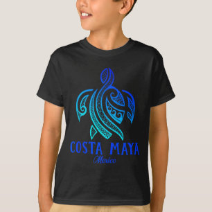 Costa Maya Mexico Sea Turtle Tie Dye Hibiscus Beac T-Shirt