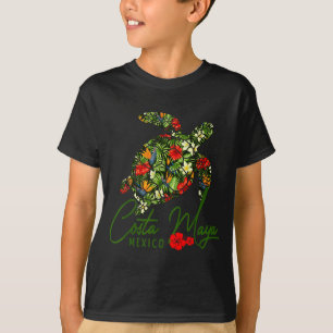 Costa Maya Mexico Sea Turtle Tropical Hibiscus Vac T-Shirt