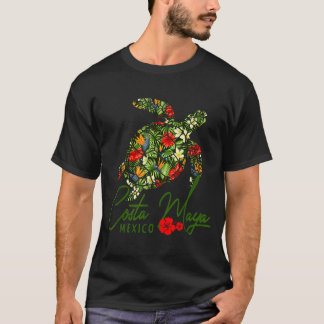 Costa Maya Mexico Sea Turtle Tropical Hibiscus Vac T-Shirt