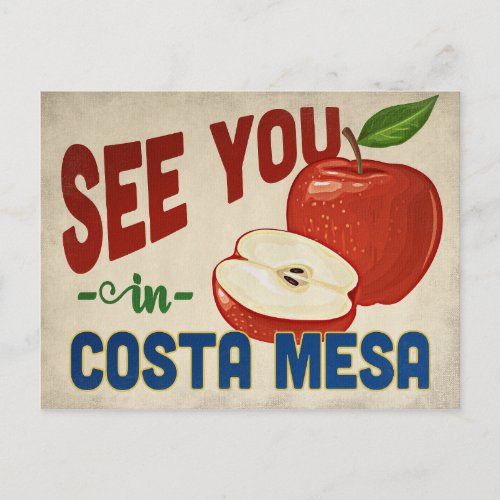 Costa Mesa California Apple _ Vintage Travel Postcard