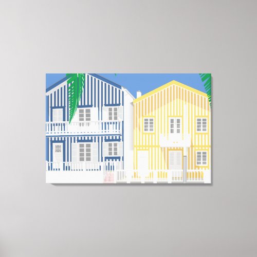 Costa Nova Beach Houses 2 Canvas Print