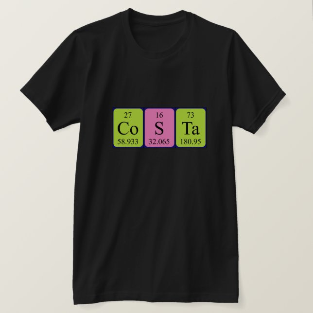Costa periodic table name shirt (Design Front)