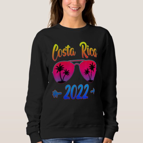 Costa Rica 2022 Vintage Beach Cool Glasses Vacatio Sweatshirt
