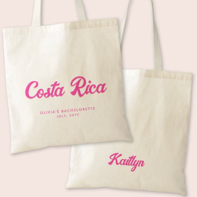 Costa Rica Bachelorette Party Personalized Tote (Costa Rica Bachelorette Party Tote Bag)