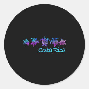 Costa Rica Beach Design _ Tribal Turtle Gift  Classic Round Sticker