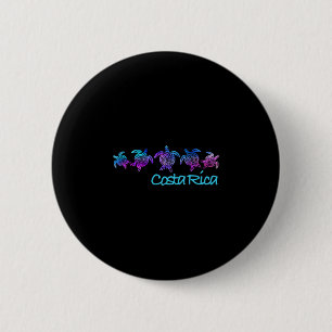 Costa Rica Beach Design Tril Turtle Gift Button