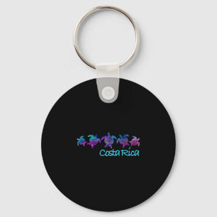 Costa Rica Beach Design Tril Turtle Gift Keychain