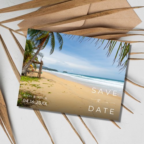 Costa Rica Beach Destination Wedding Save the Date Announcement Postcard