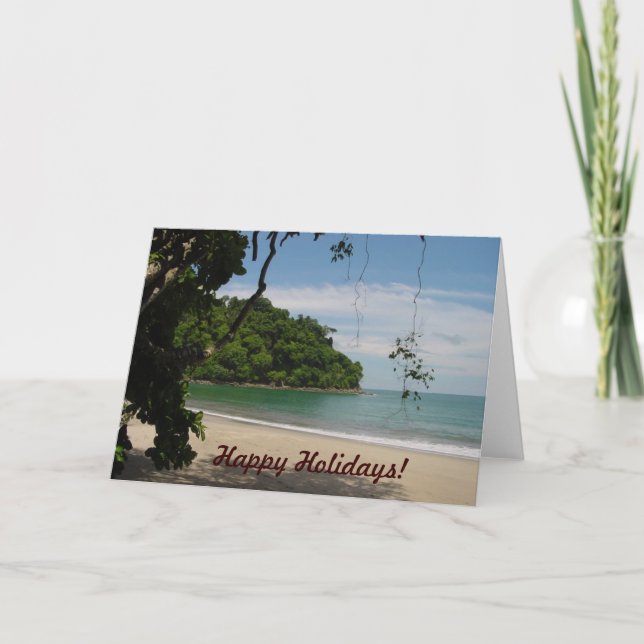 Costa Rica Beach Paradise Holiday Card (Front)