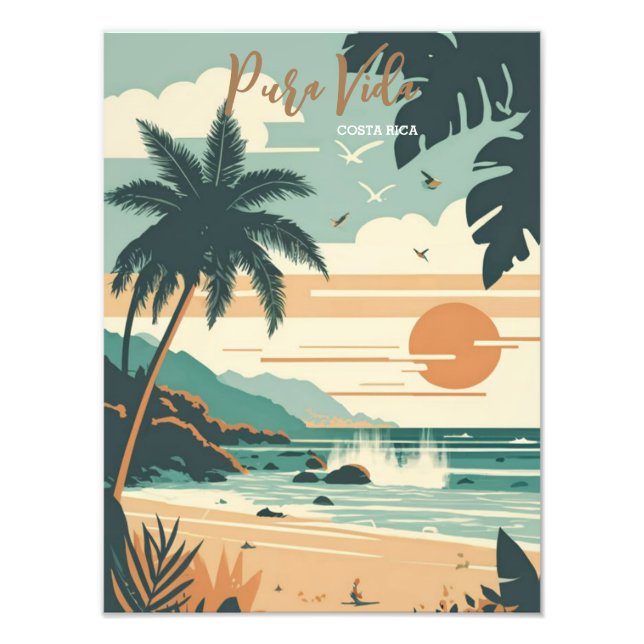 Costa Rica Beach Pura Vida  Photo Print (Front)