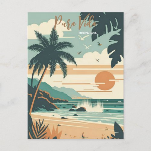 Costa Rica Beach Pura Vida  Postcard