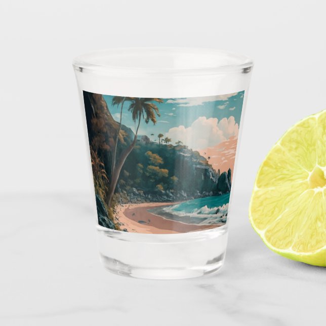 Costa Rica Beach Pura Vida  Shot Glass (Front)