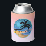 Costa Rica Beach Pura Vida Souvenir  Can Cooler<br><div class="desc">Costa Rica souvenir can cooler in our palm tree beach "pura vida" design - perfect for anyone who loves the beaches of Costa Rica.</div>