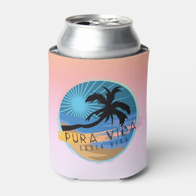 Costa Rica Beach Pura Vida Souvenir  Can Cooler (Can Front)